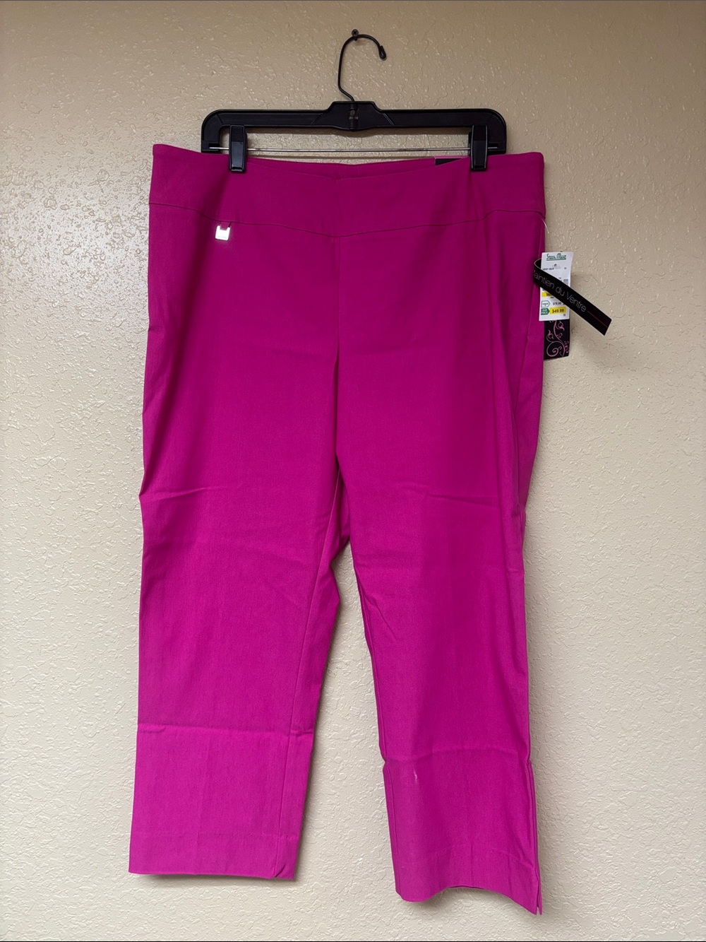 Peck & Peck Fuchsia Pink Cropped Straight Leg Pants